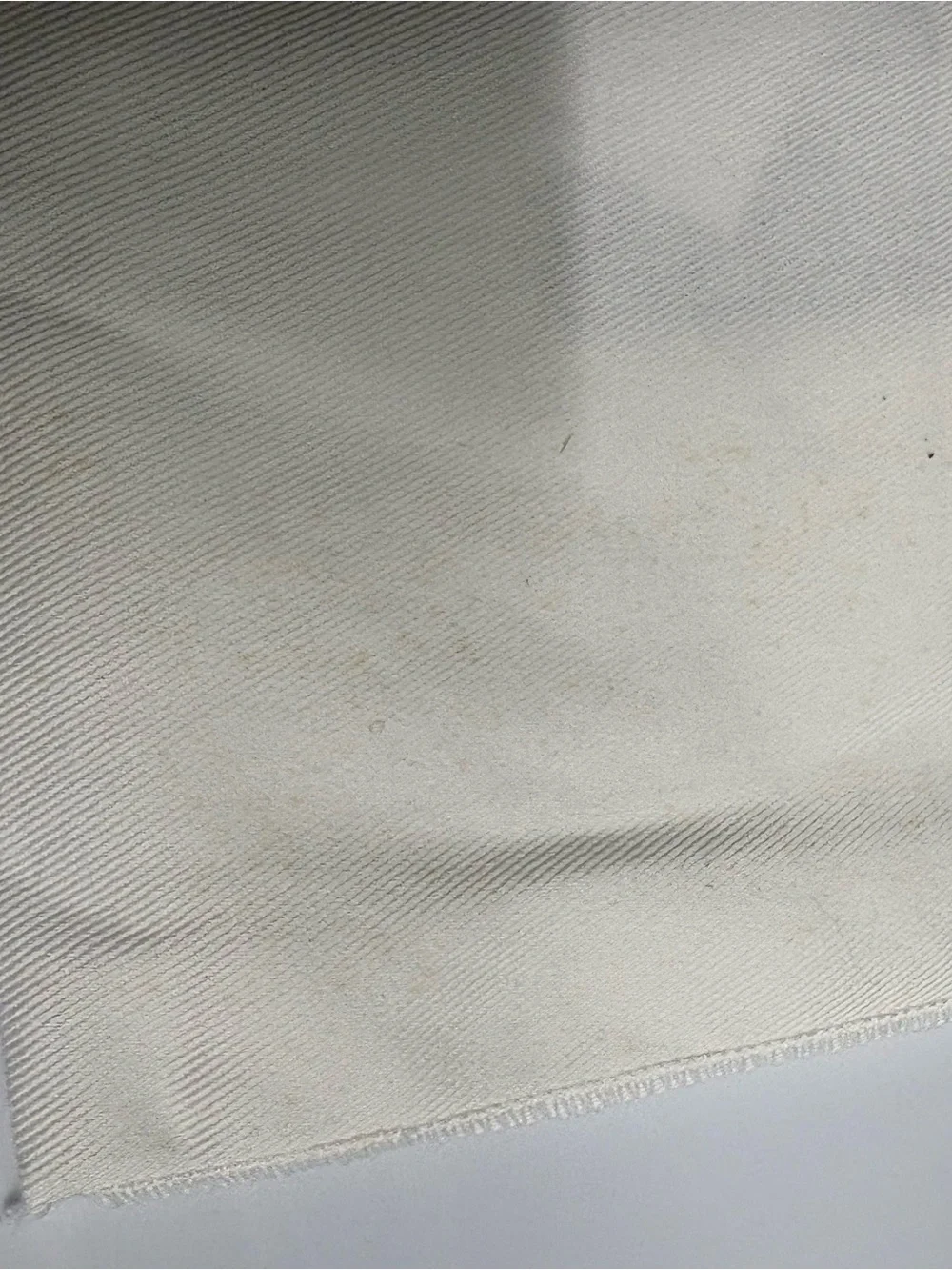 Dior White Satin Logo Dust Bag with Gold Print and Ribbon